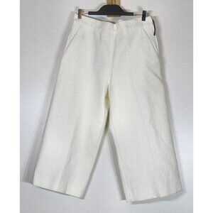 Marni cropped Side Zip Trousers, Off White, Womens Size US 6, It 42, FR 38